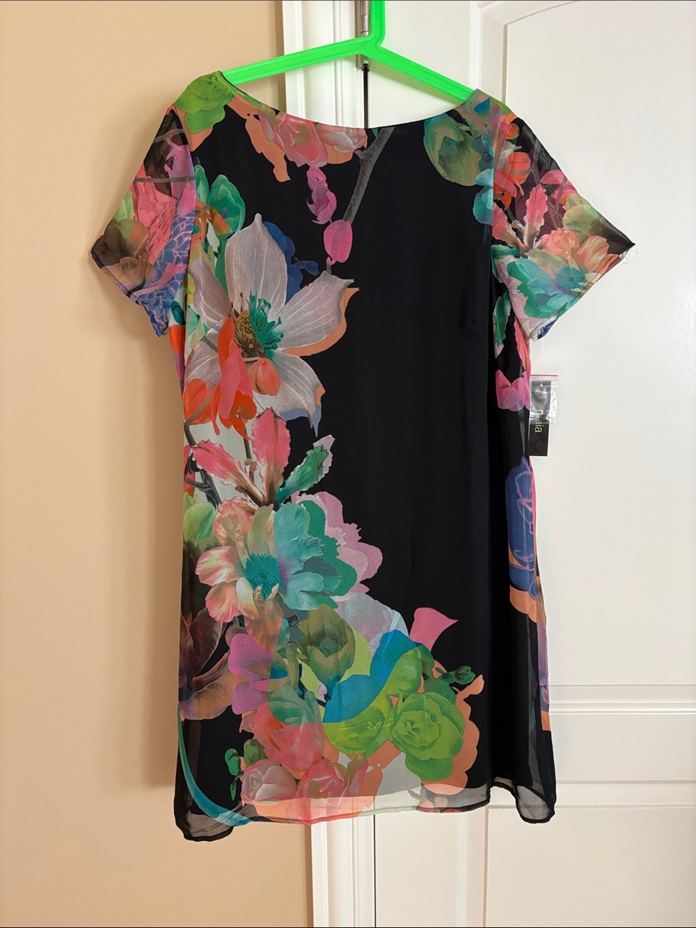 Maia Floral Chiffon Shift Dress Size 14W – NWT